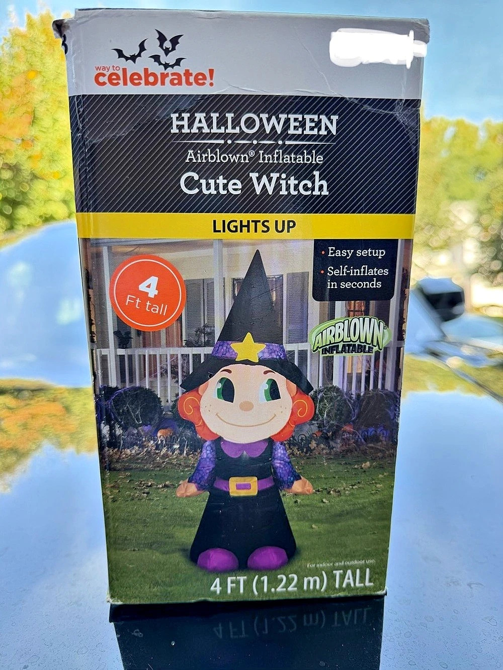 way to celebrate! Halloween Light Up Airblown Inflatable Cute Witch 4 Ft!